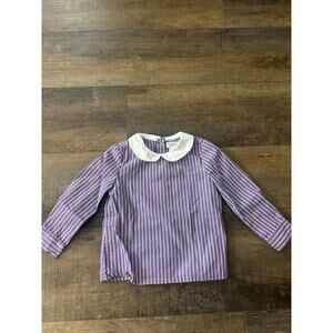 Ralph Lauren Girls Baby 12 Month Top Shirt Purple Stripes Collar
